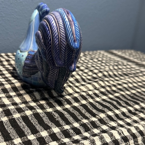 Blue Ceramic Rooster Figurine - Picture 4 of 7